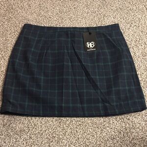 ASOS Dark Blue Checkered Mini Skirt